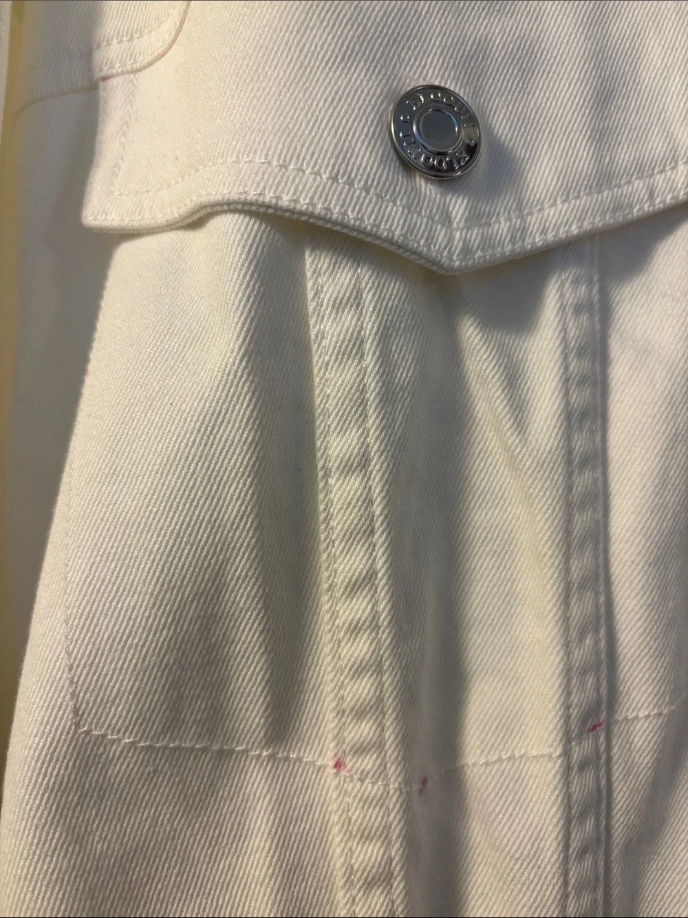 NWT - Eloquii Off-White Denim Dress with Snap Front - Picture 5 of 6